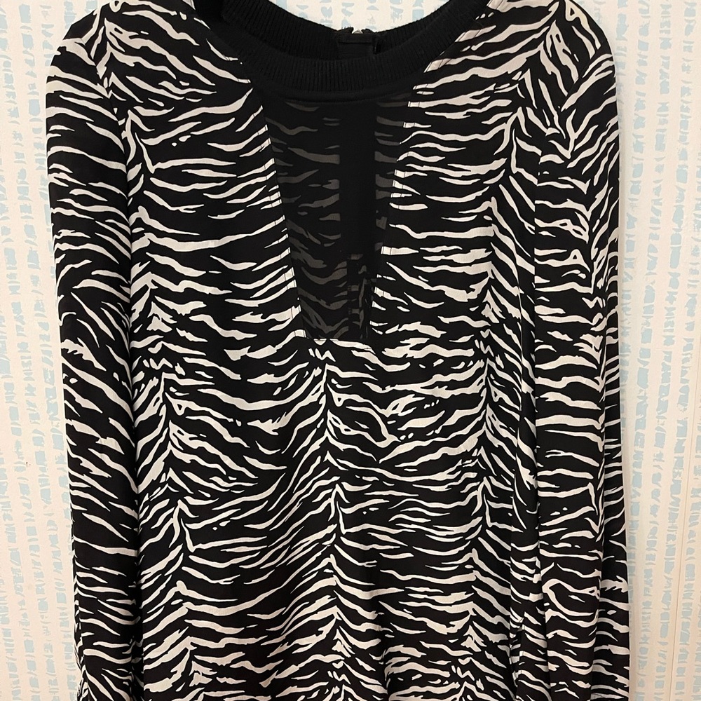 Rebecca Taylor silk animal print blouse.